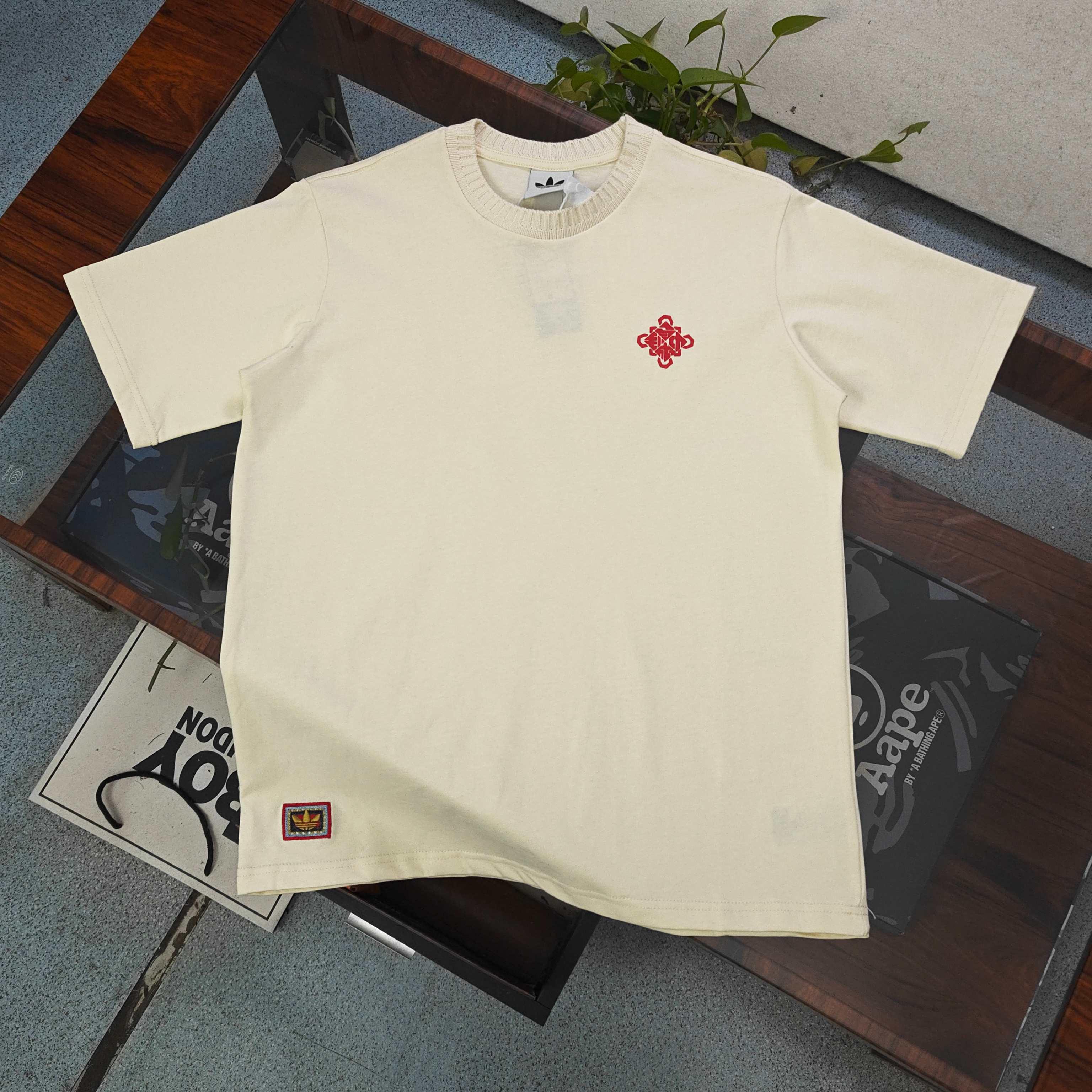 Adidas Originals Lunar New Year T-shirt in cream white